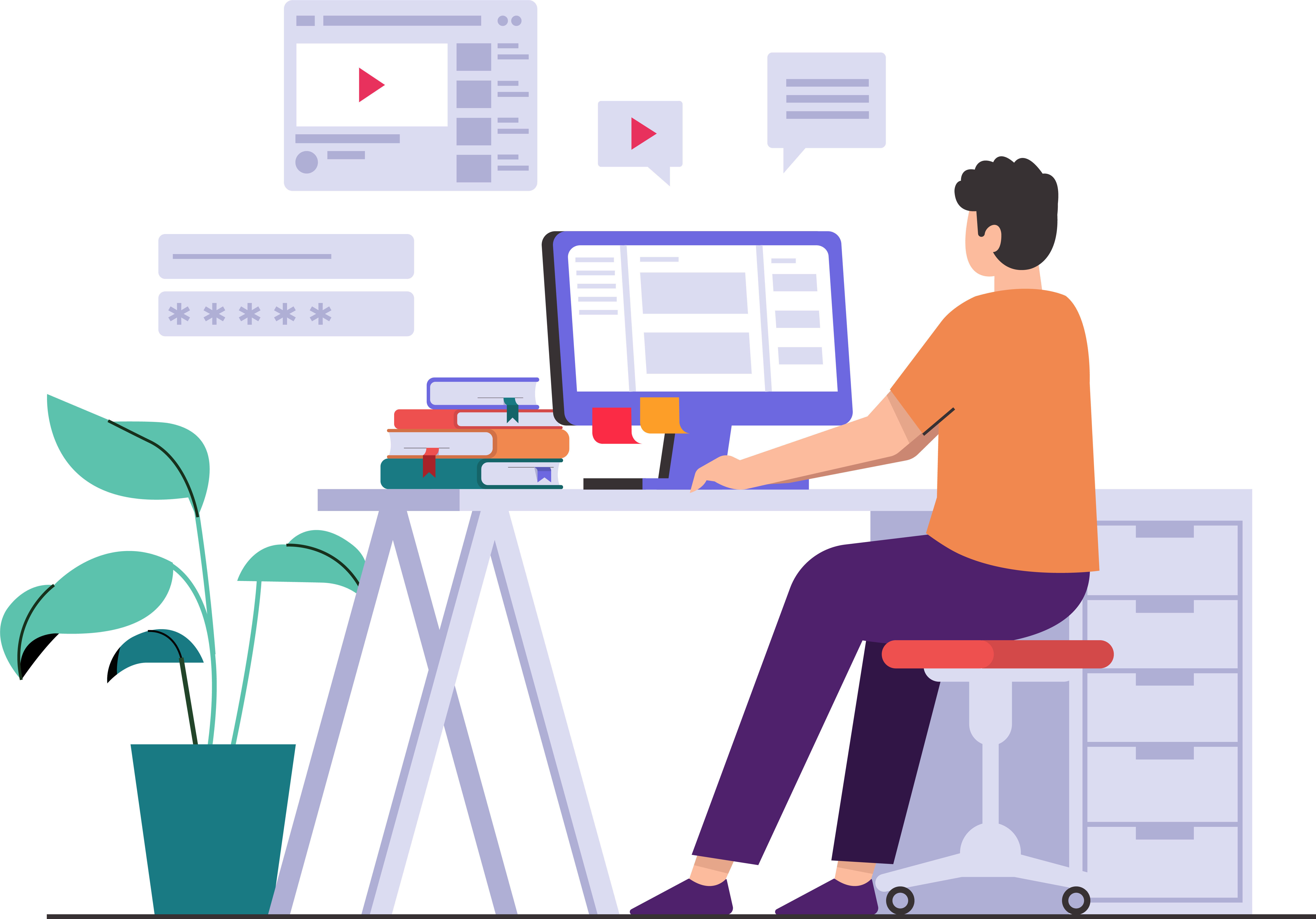 Instructional Designers Online Learning Illustration